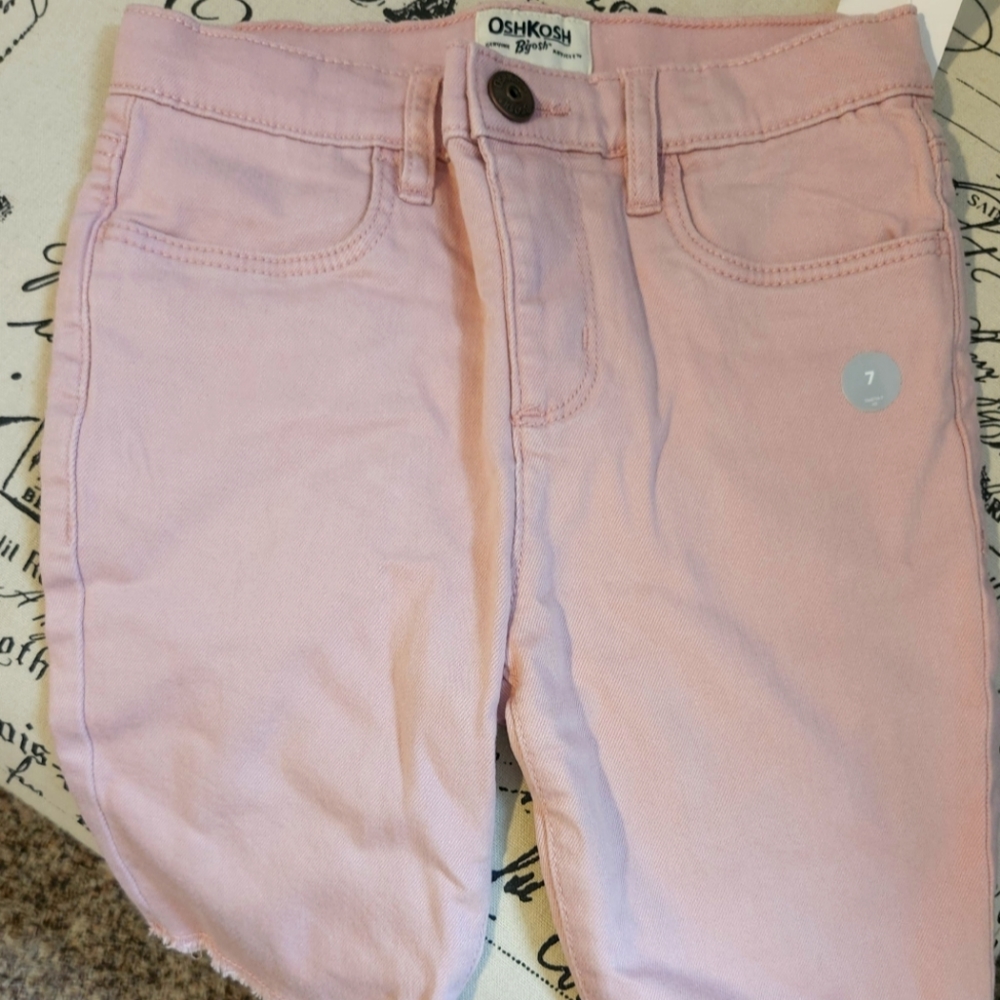 Girls Sz 7 Oshkosh Pale Pink Bermuda Shorts